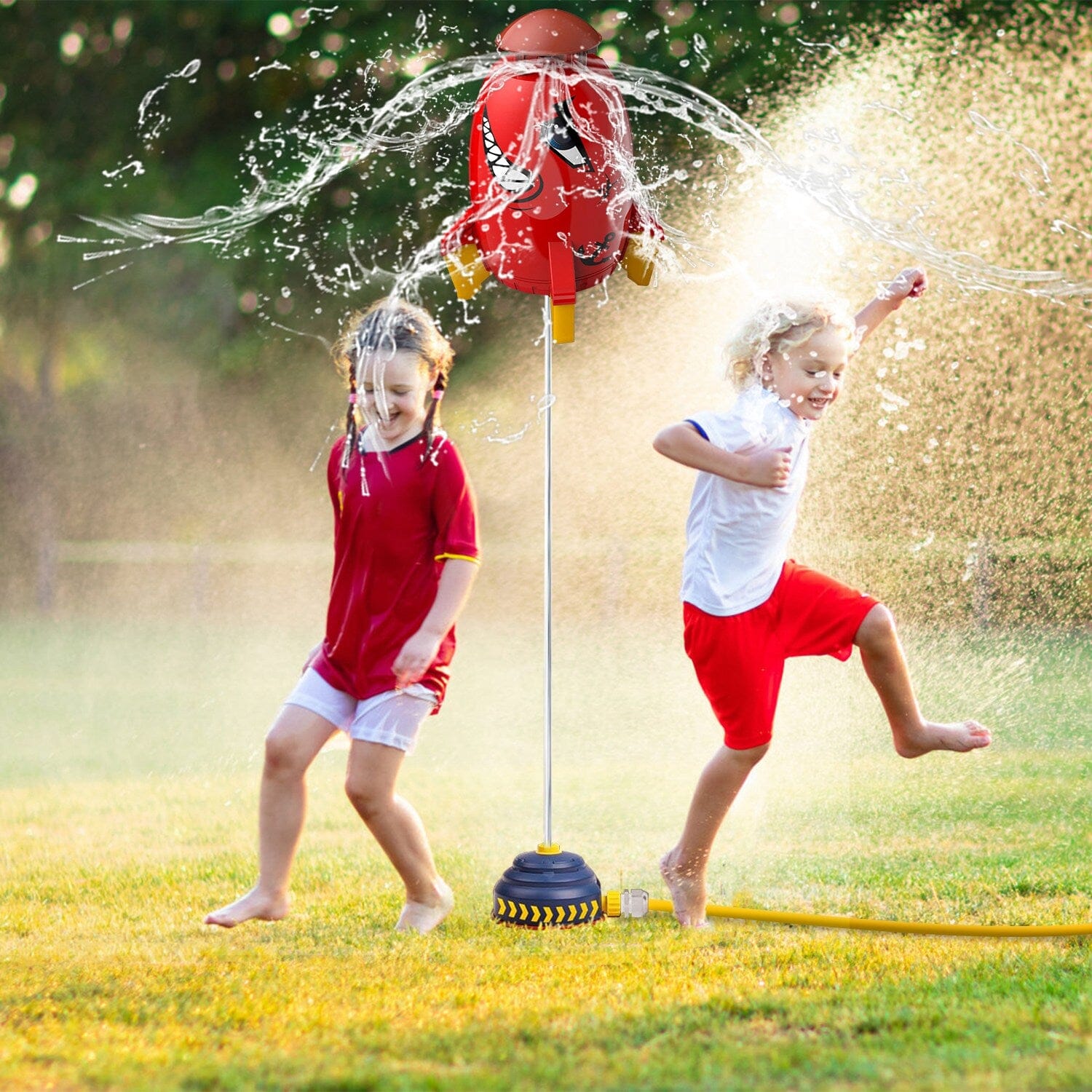 Rocket Sprinkler Launcher Water Sprinkler Flying Splashing 360° Rotation for 3+ Years Old Buy Cheap Limited Edition