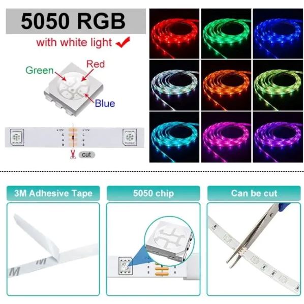 LED Strip Lights 16 Feet RGB LED Lights with Remote Sale 100% Original