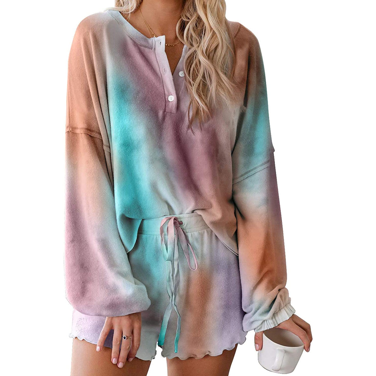 2-Piece: Womens Tie Dye Print Suit Outlet Find Great