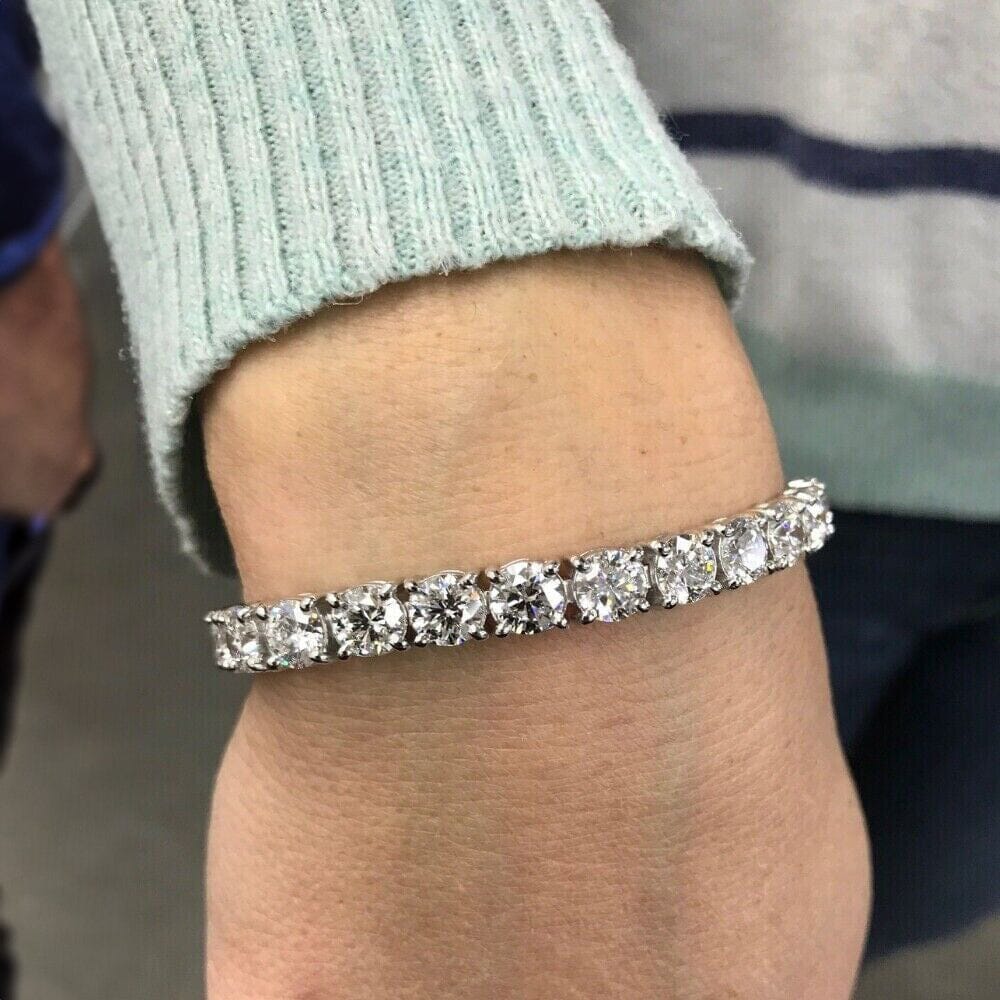 20 Ct Simulated Diamond Tennis Bracelet 14k White Gold 7 100% Authentic Cheap Online