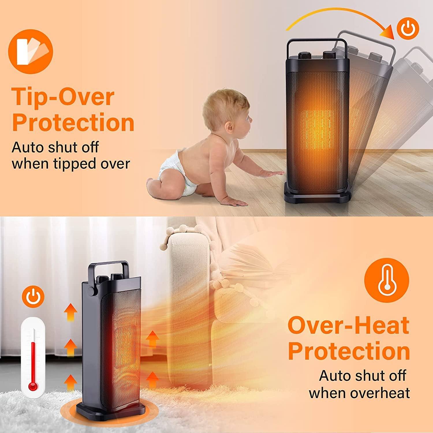 Trustech Ceramic Space Heater with Tip-Over Overheat Protection Free Shipping Get Authentic