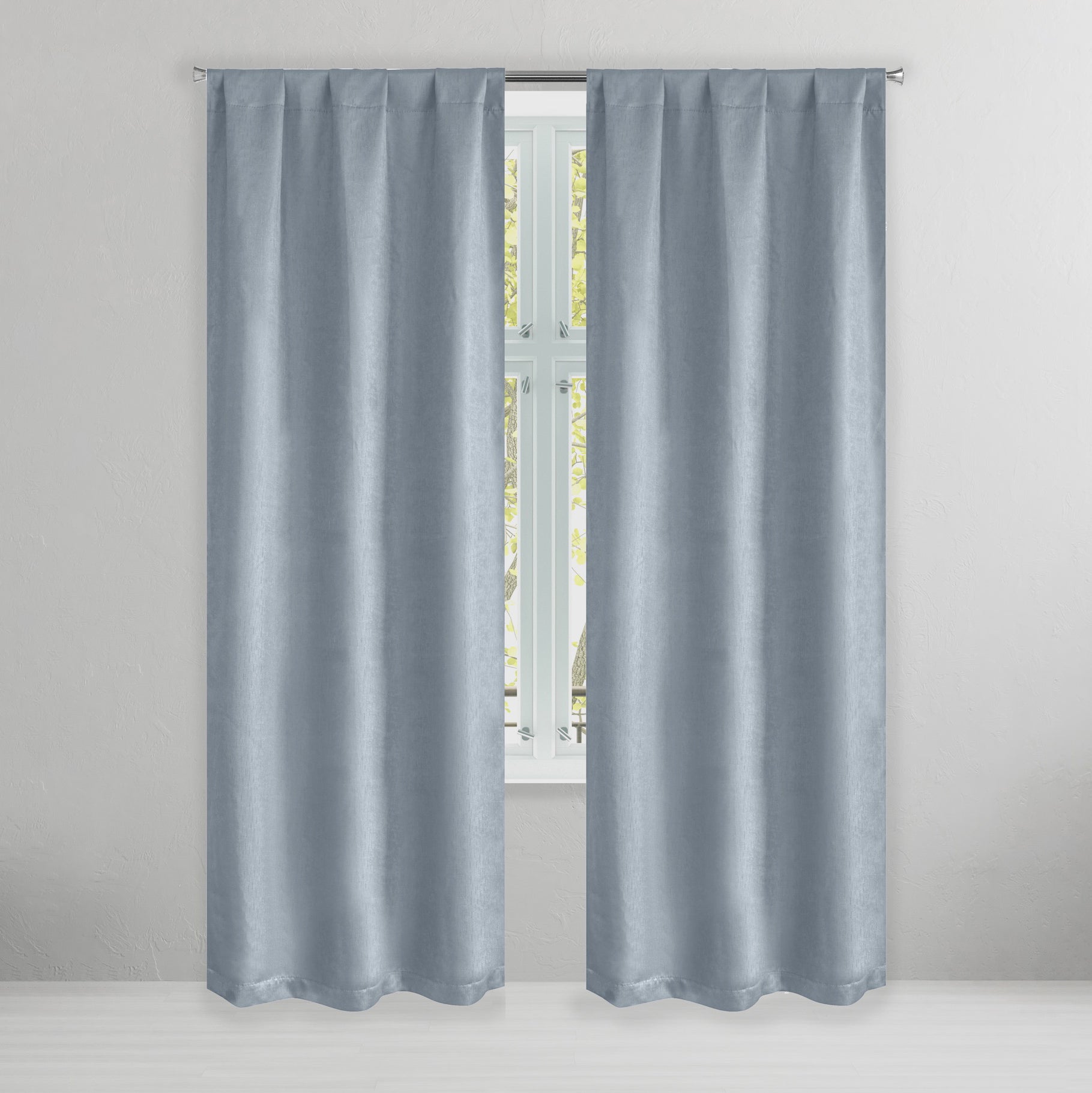 Set of 2: Brushed Textured Blackout Thermal Window Curtain Pair Panel Cheap Discount Sale