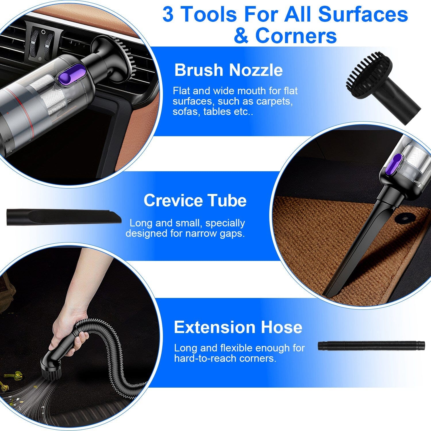 3-in-1 Handheld Cordless Car Vacuum Cleaner Supply Sale Online