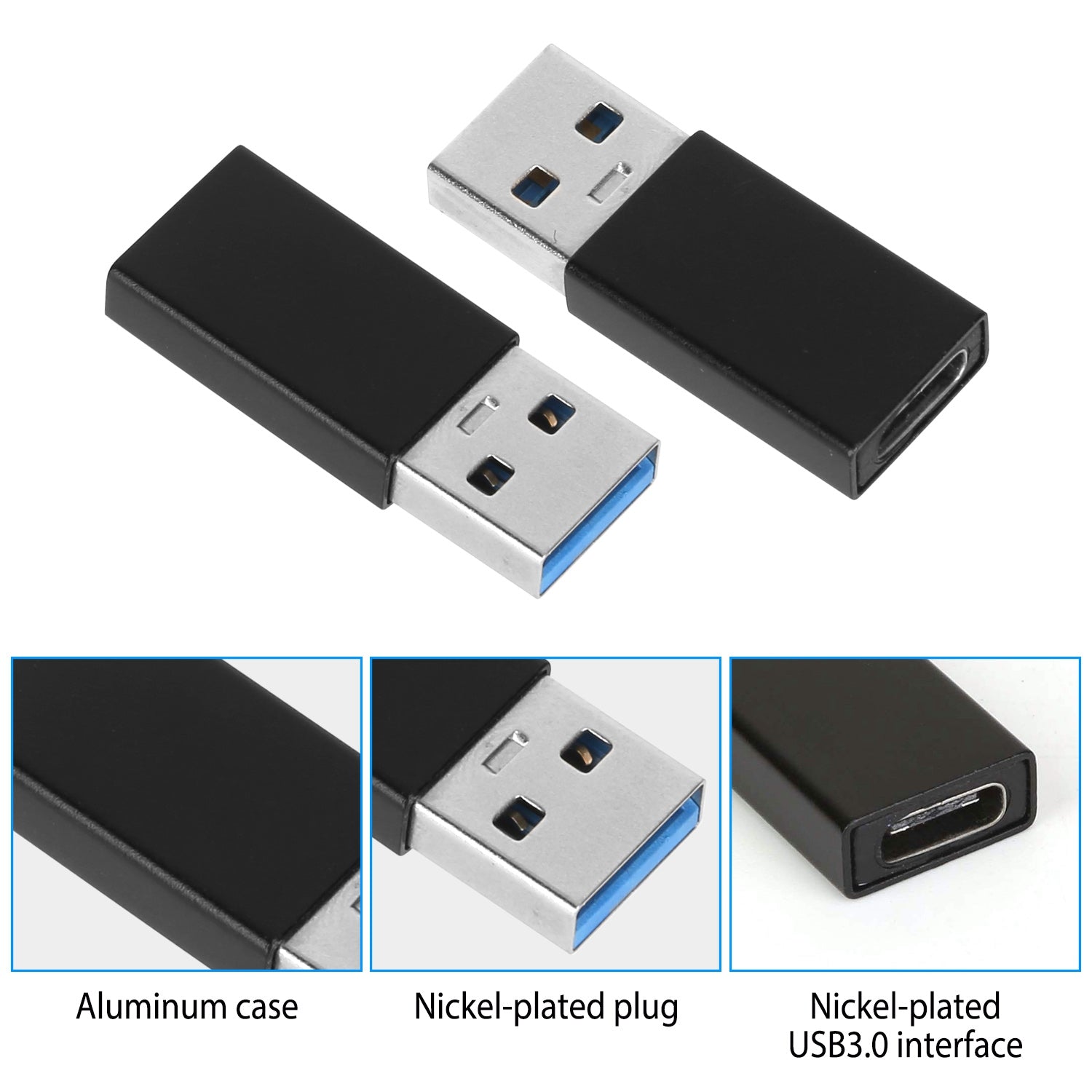 3-Packs: USB Type-C Male to USB A 3.0 OTG Male Port Converter Outlet Footlocker Finishline