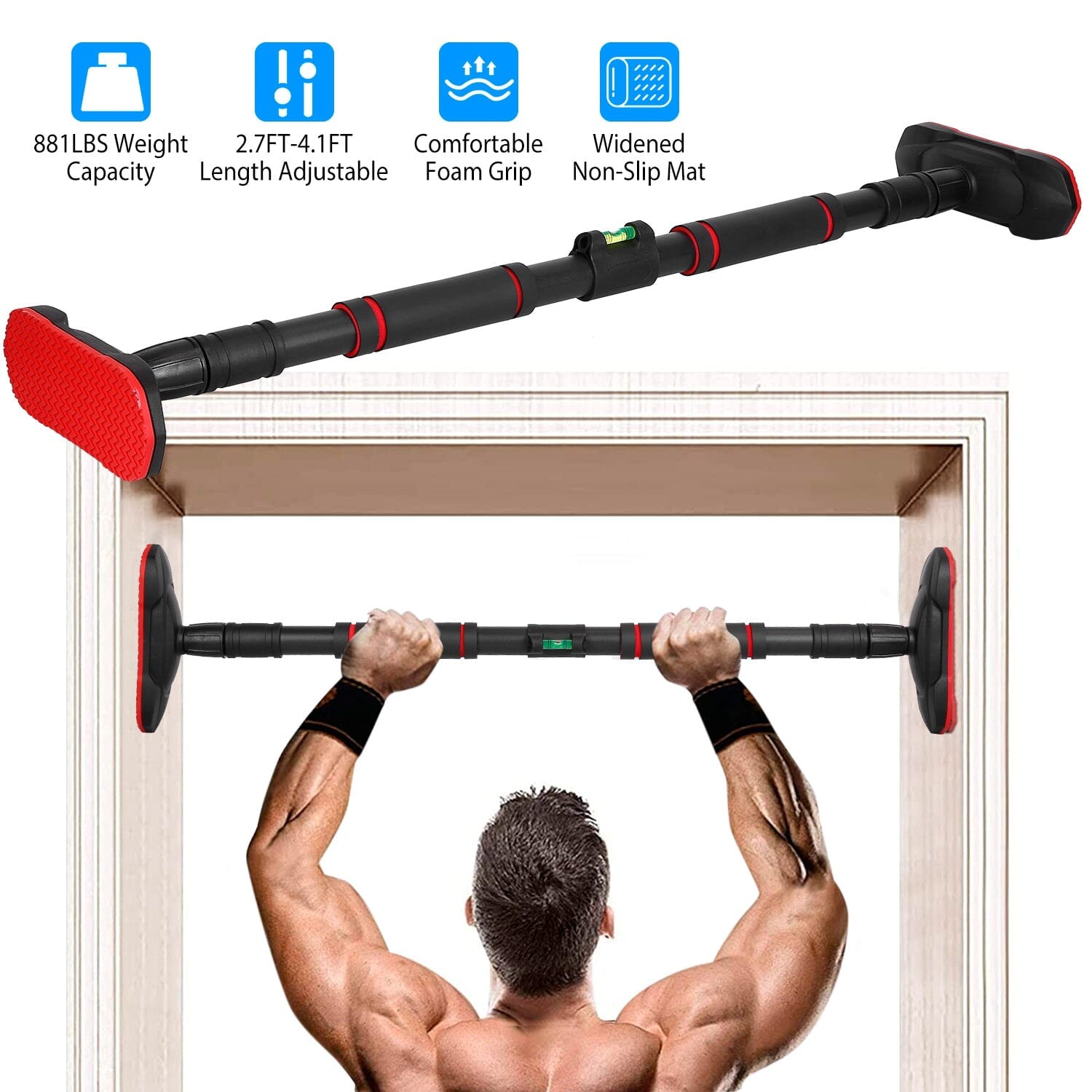 Doorway Pull Up Bar Heavy Duty with Foam Grips Level Cheap Wiki