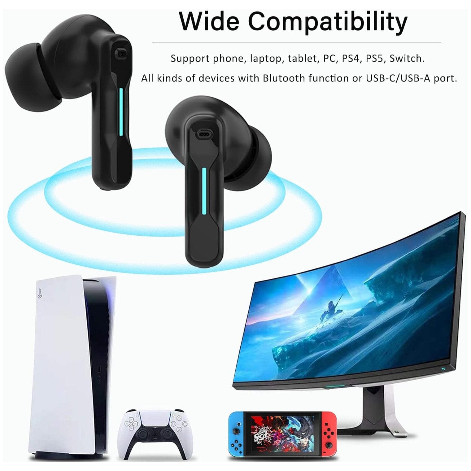 Middle Rabbit SW4 Wireless Gaming Earbuds (Refurbished) Cheap Store