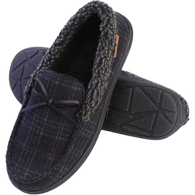 Men's Slippers Moccasin Plush Lined House Shoes Fuzzy Furry Clearance Perfect