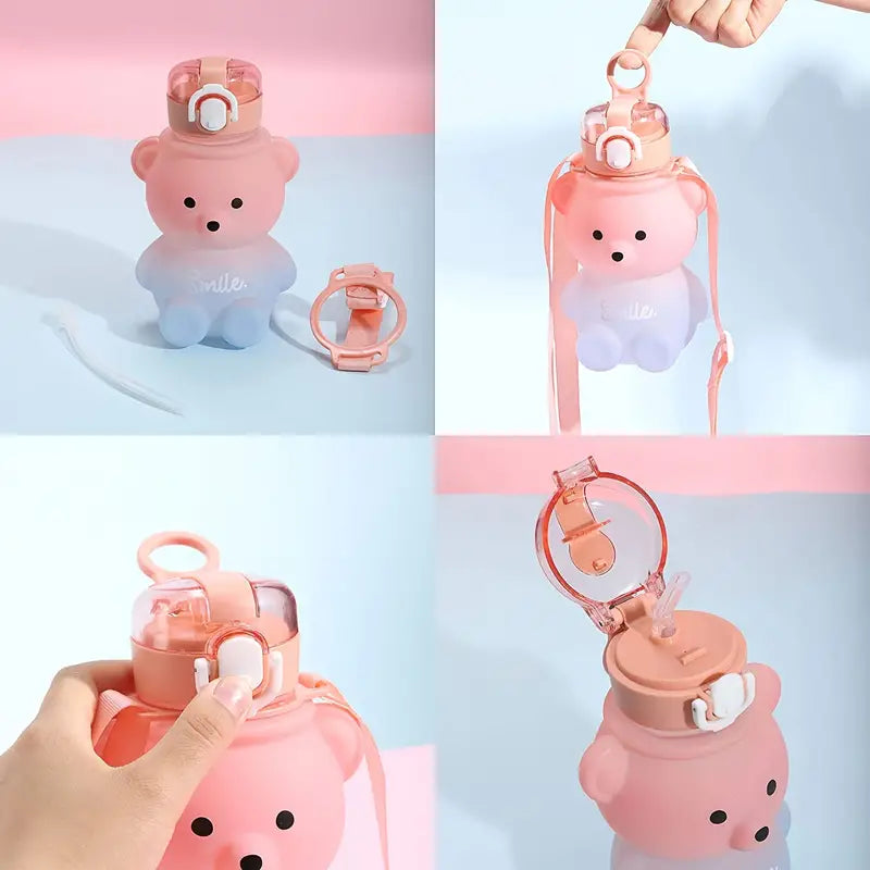 BPA-free Kawaii Bear Straw Water Bottle Discount Latest Collections