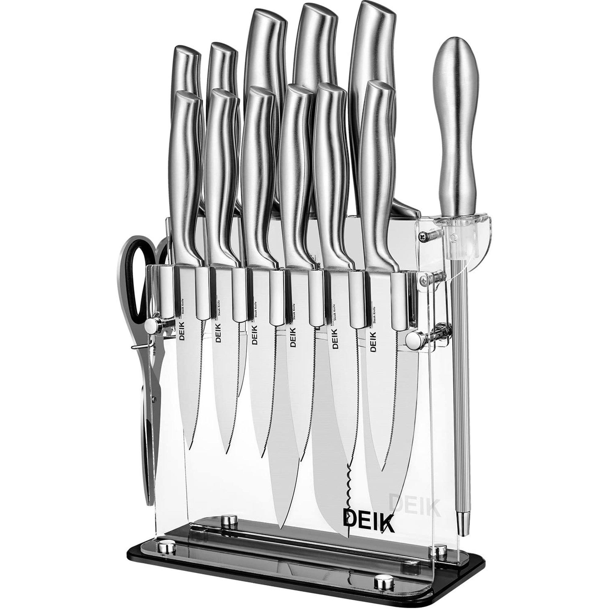 14-Piece: Deik High Carbon Stainless Steel Kitchen Knife Set Popular