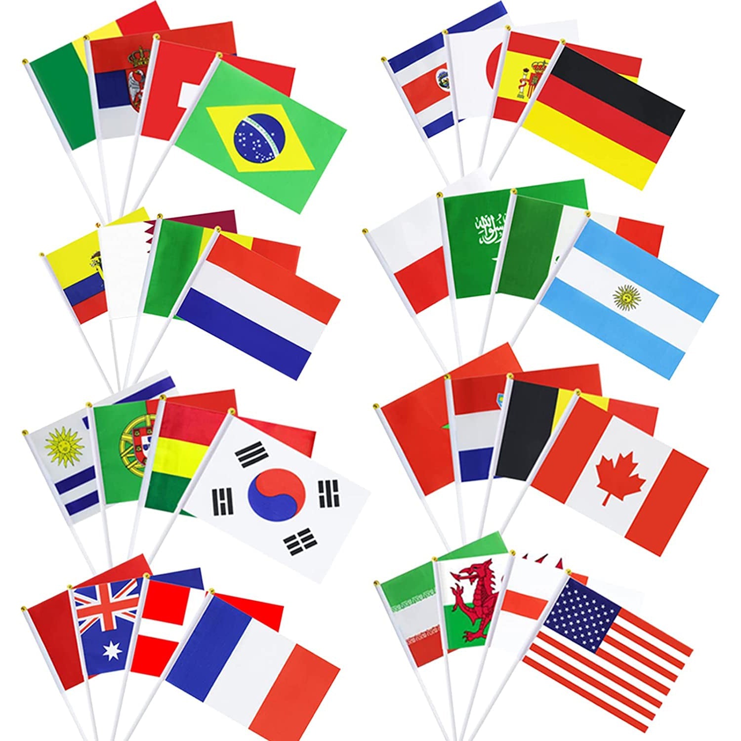 32-Pieces: World Cup 2022 Participating National Teams Flags Cheap Sale Enjoy