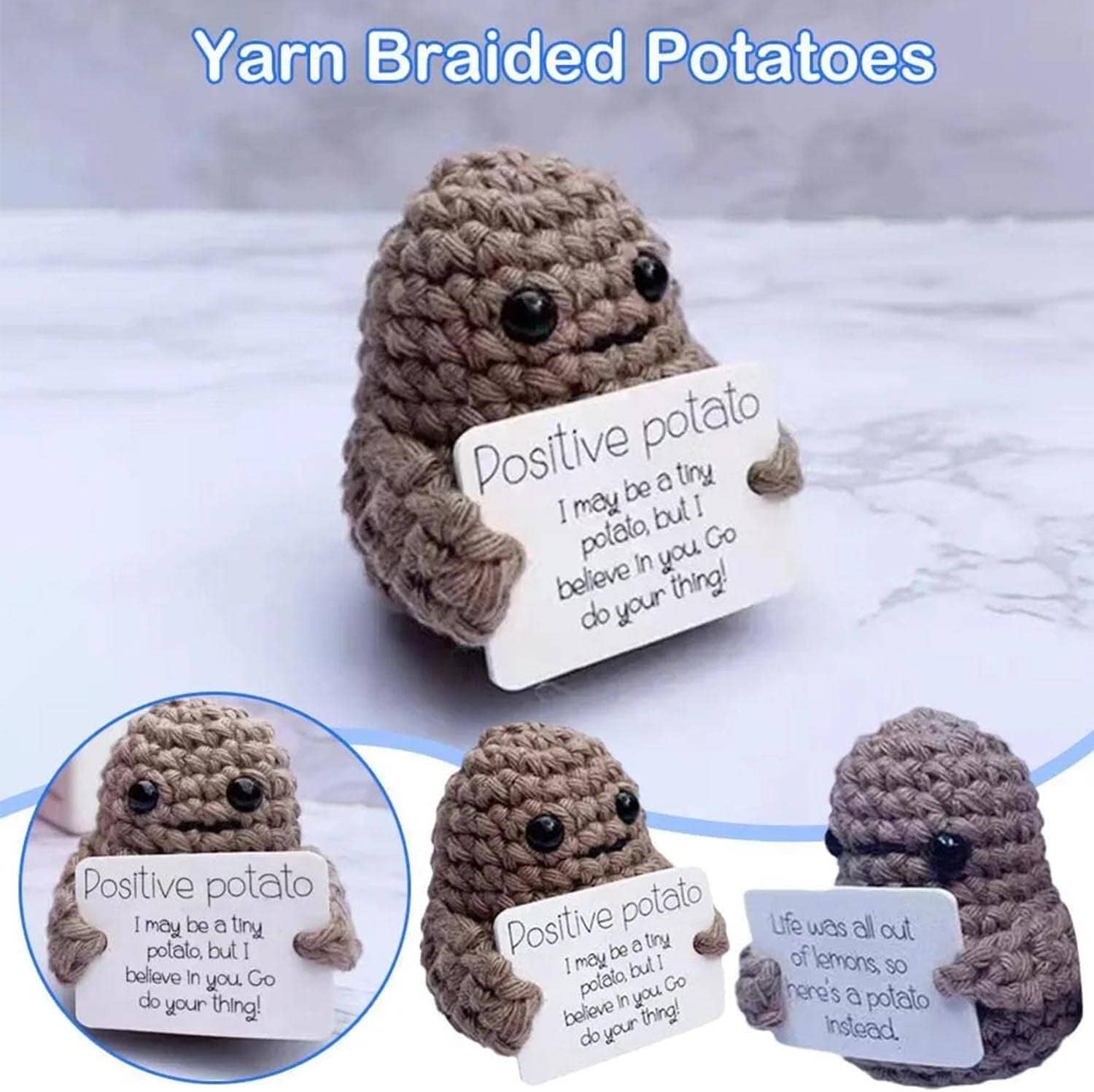 2-Pack: Funny Positive Potato Cute Wool Knitting Doll Clearance Cheap Online