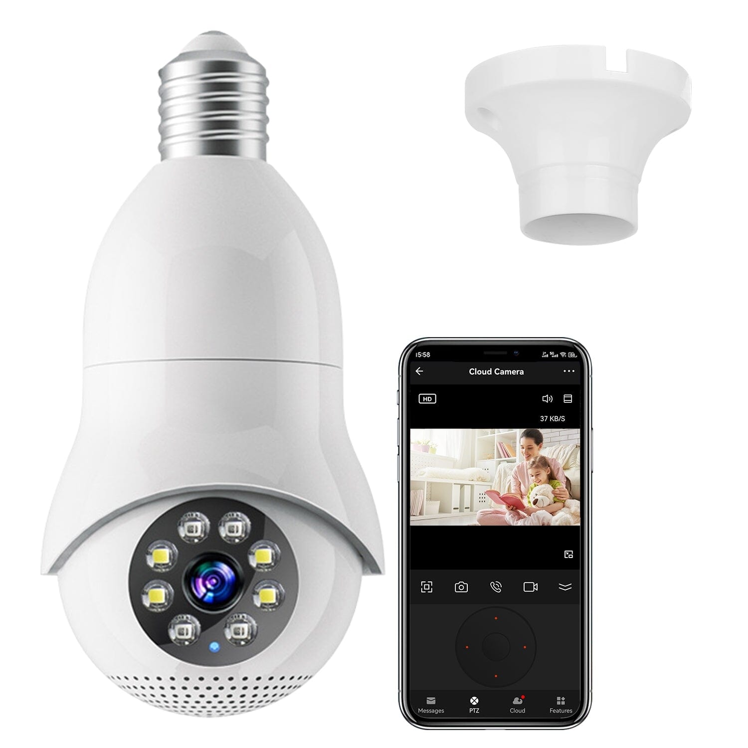 E27 WiFi Bulb Camera 1080P FHD WiFi IP Pan Tilt Security Surveillance Camera Inexpensive Sale Online