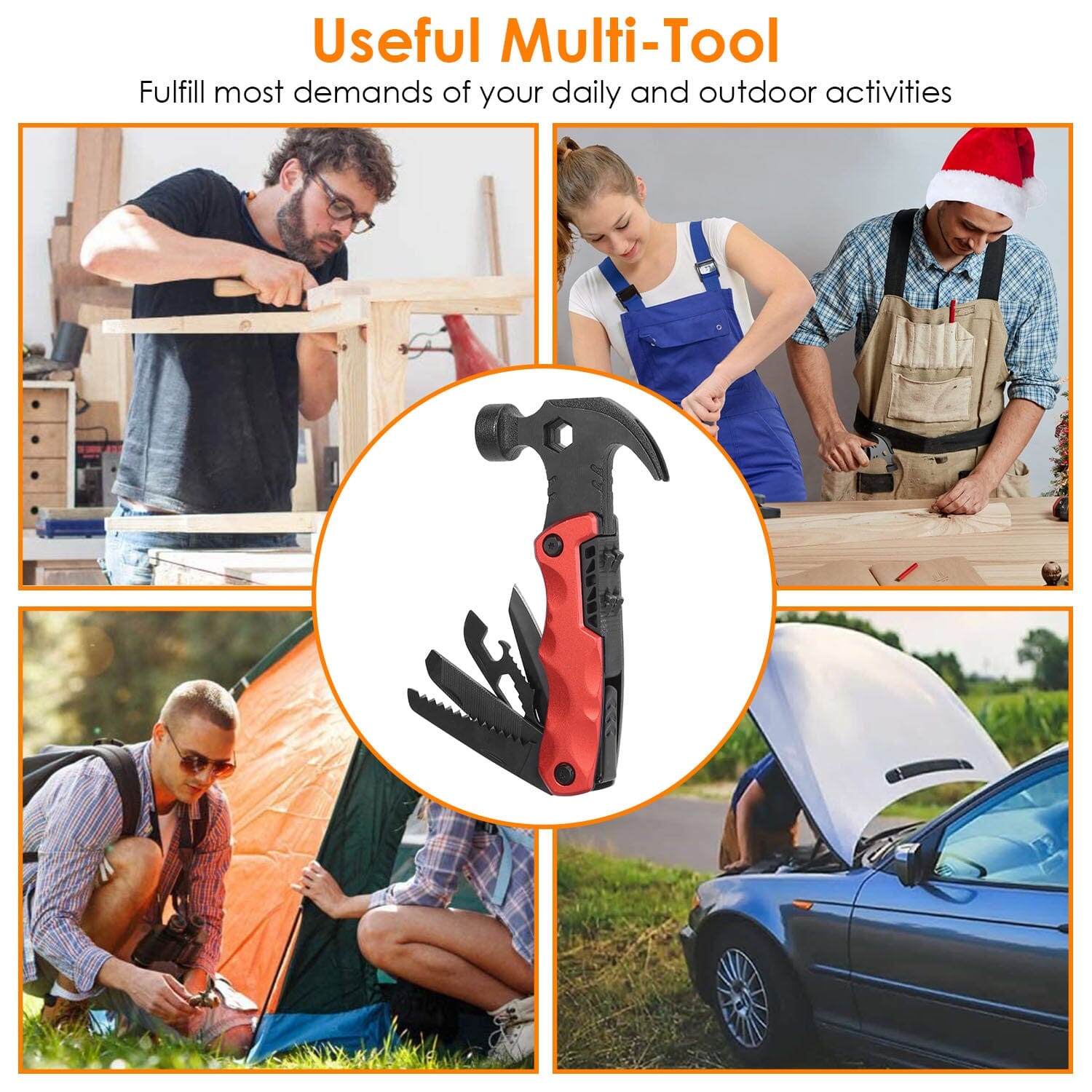 13-in-1 Multi-tool Hammer Camping Survival Tool Discount Best Sale