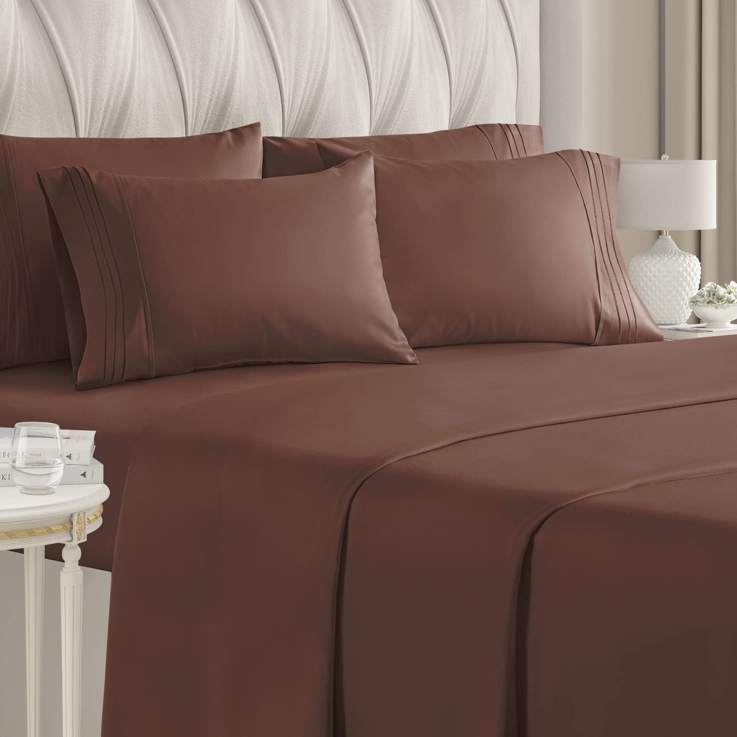 6-Piece Set: Hotel Luxury Bed Sheets Cheap Geniue Stockist