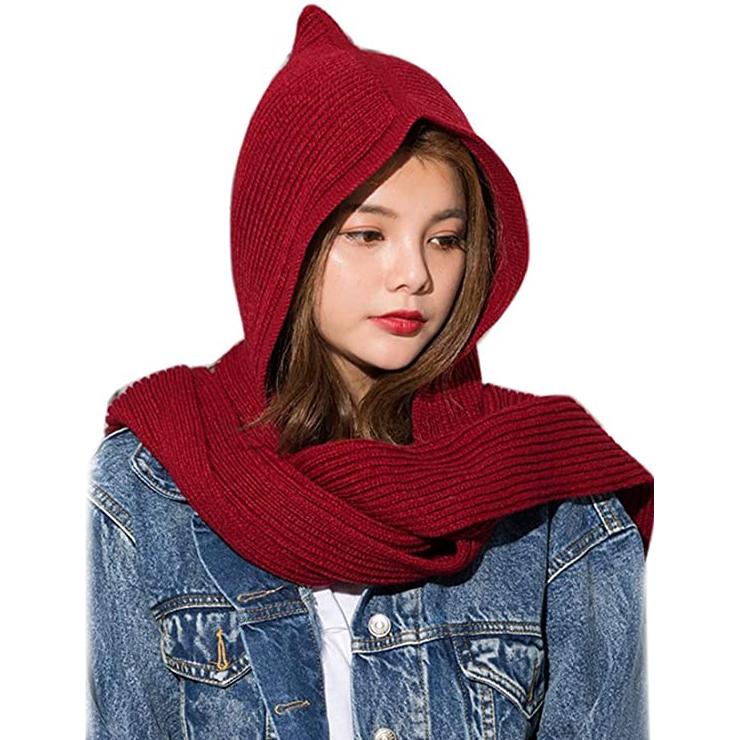 Women's Winter Knitted Hooded Long Scarf Free Shipping Best Pices