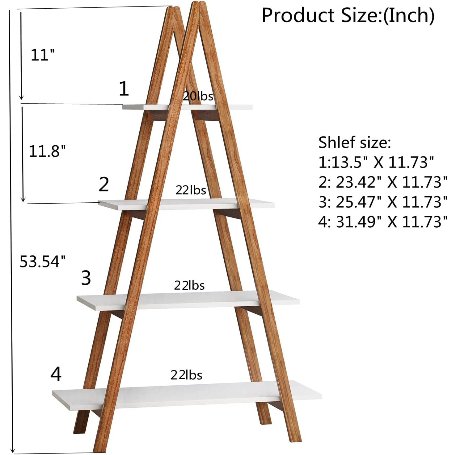 4-Tier Bookshelf Wooden Ladder Shelf Wooden Bookcase A- Shaped Buy Cheap Free Shipping