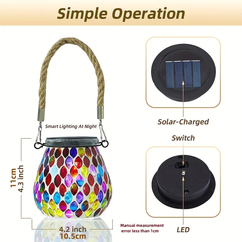 Solar Outdoor Mosaic Lantern High Quality