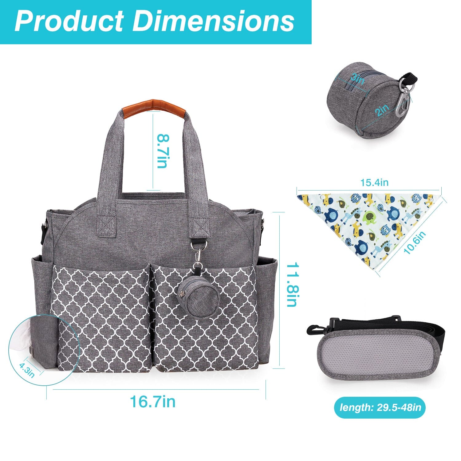 Multifunctional Diaper Changing Tote Bag with Adjustable Messenger Strap Outlet Locations Sale Online