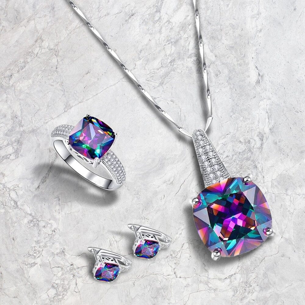 4-Piece Set: Mystic Topaz Complete Jewelry Set Clearance Store Sale Online