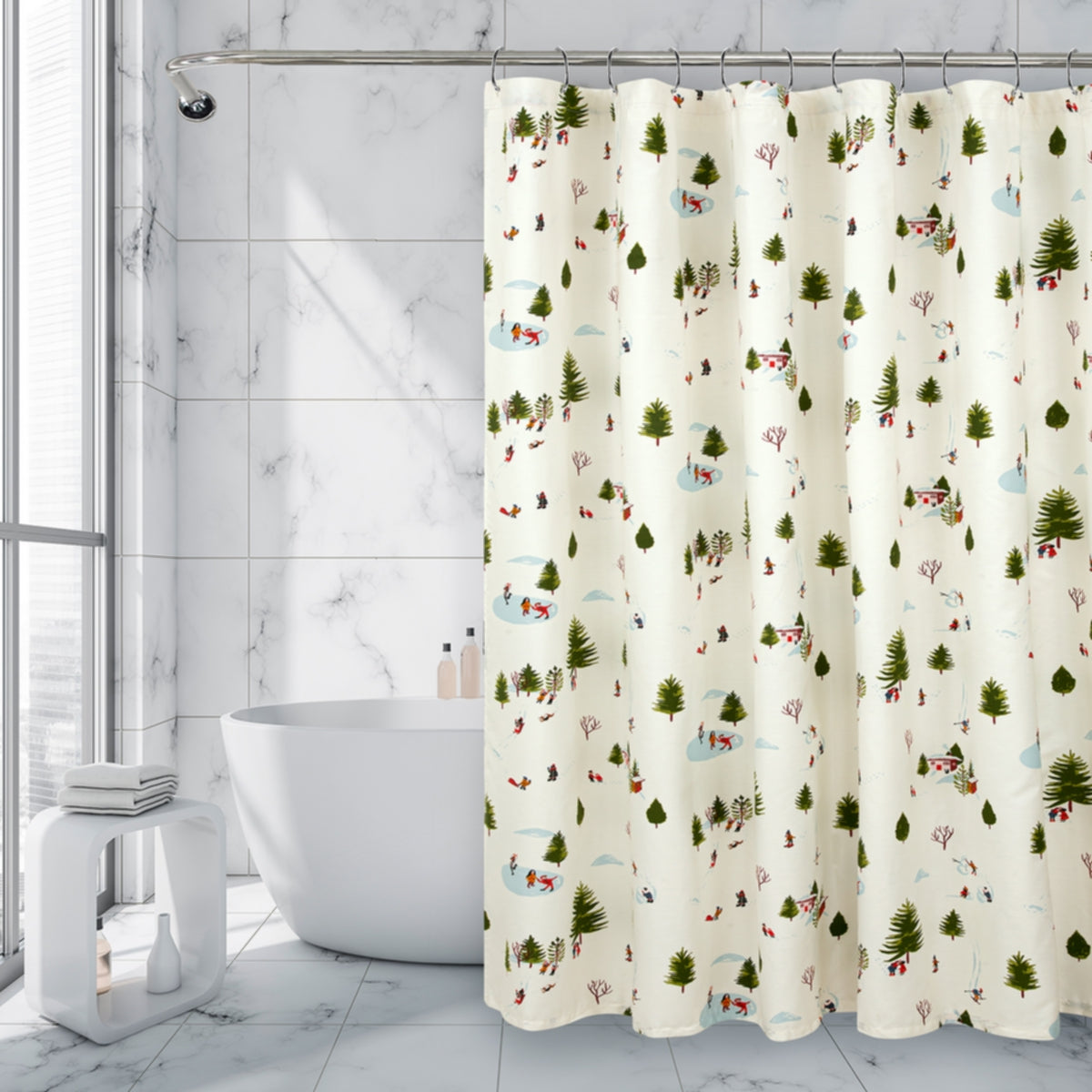 Royale Linens Double Brushed Microfber 1800 Thread Printed Shower Curtain Cheap Sale Really