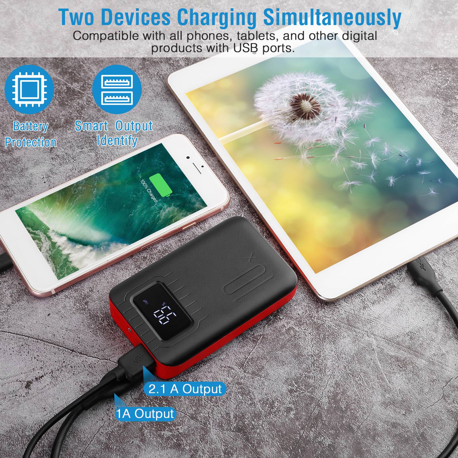 10000 mAh Portable Powerbank Dual USB Charger Port with LCD Display Manchester Cheap Pice