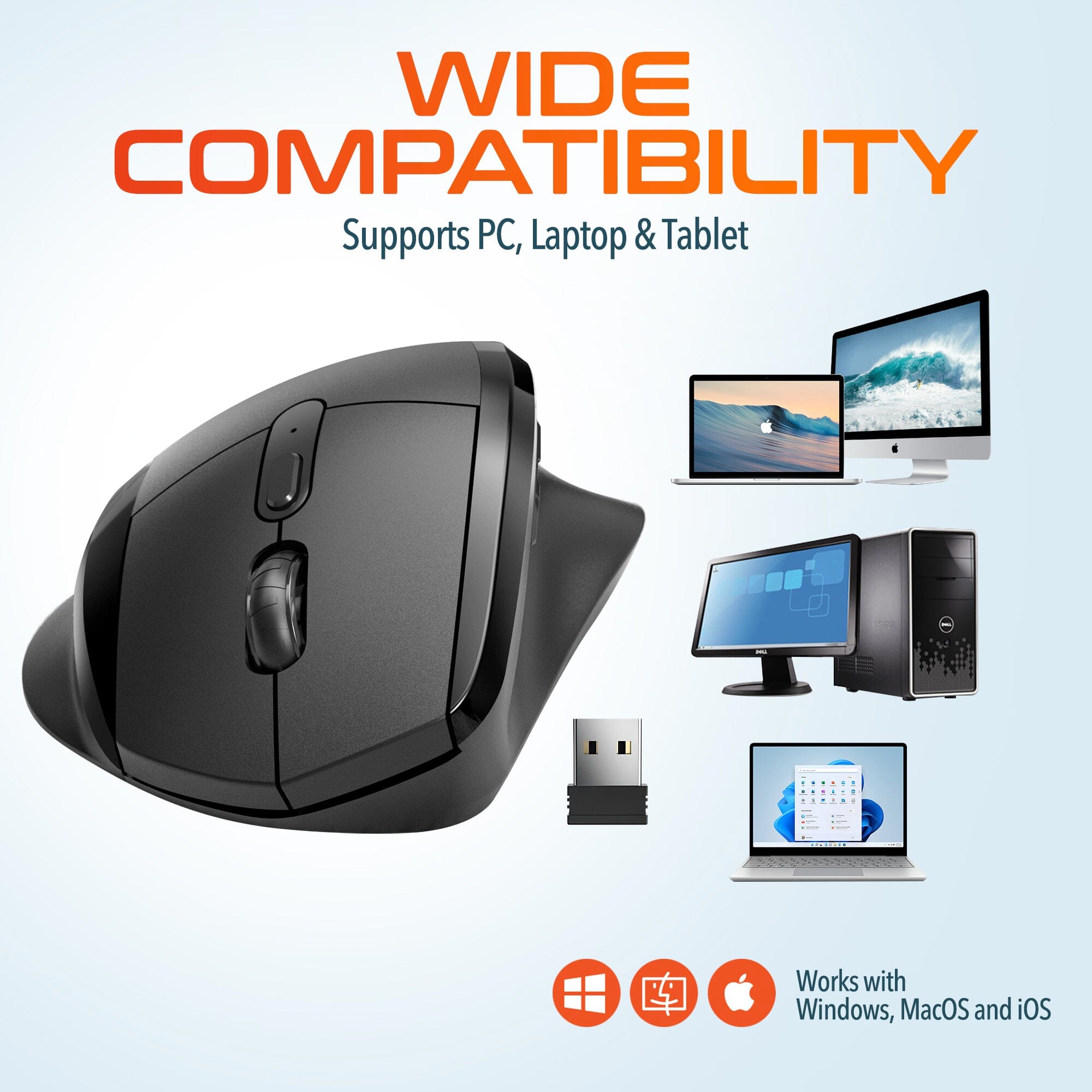 Delton S30 Ergonomic 2.4G Wireless Mouse Optical Computer Pointing Device Cheap Sale New