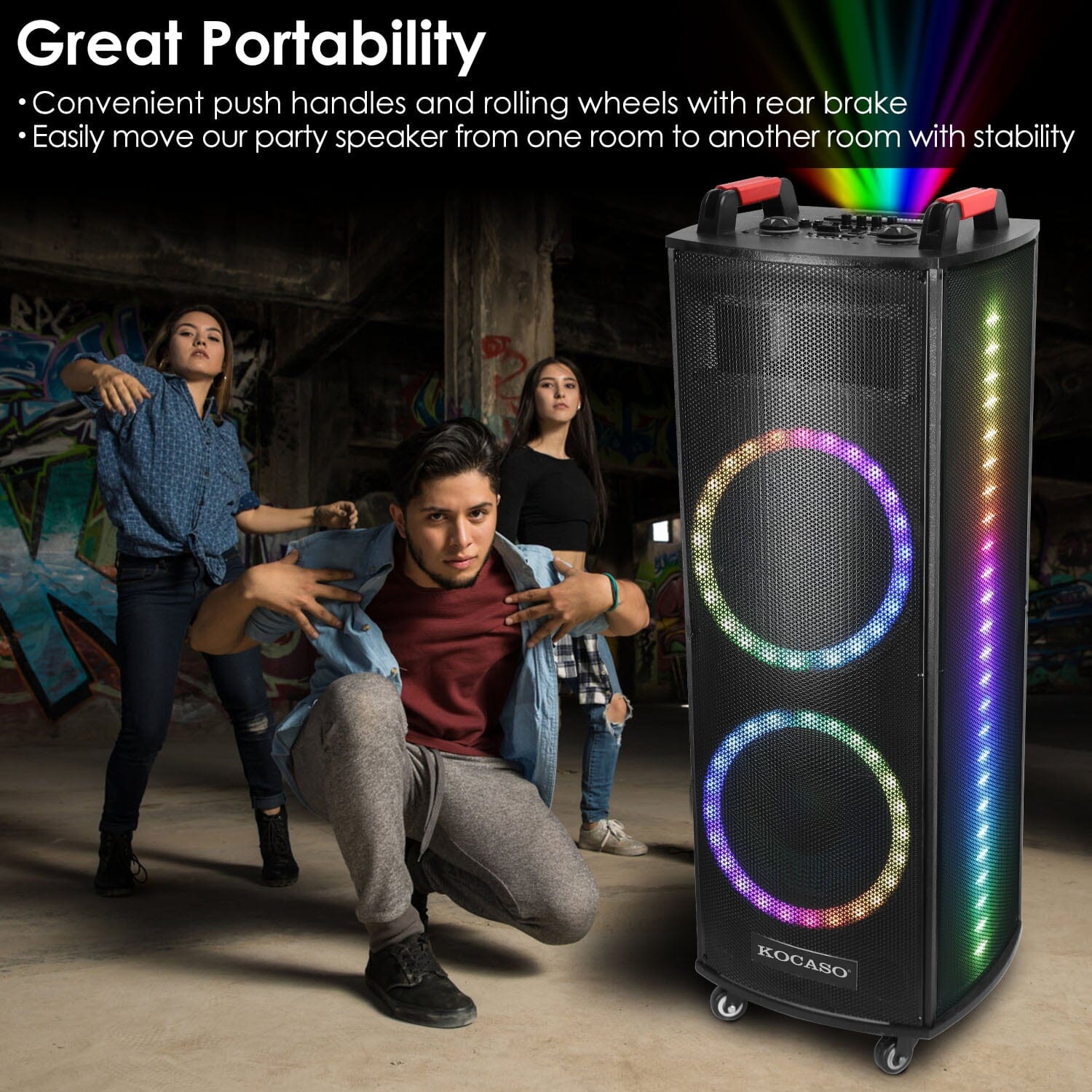 Portable Wireless Party Speaker Colorful Lights DJ PA System Sale Ebay