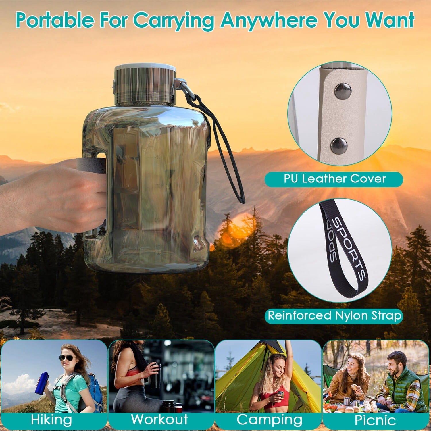 1.5L Large Capacity Portable Rechargeable Hydrogen Water Bottle 6 Min. Quick Electrolysis Clearance Pick A Best