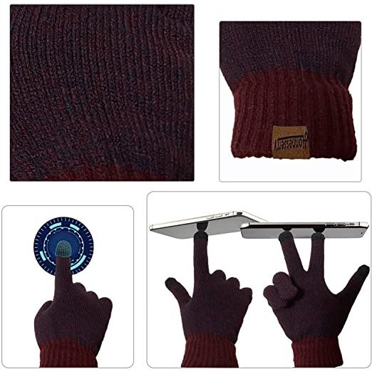 Men's Scarf and Beanie Hat Themal Gloves Set Sale Great Deals