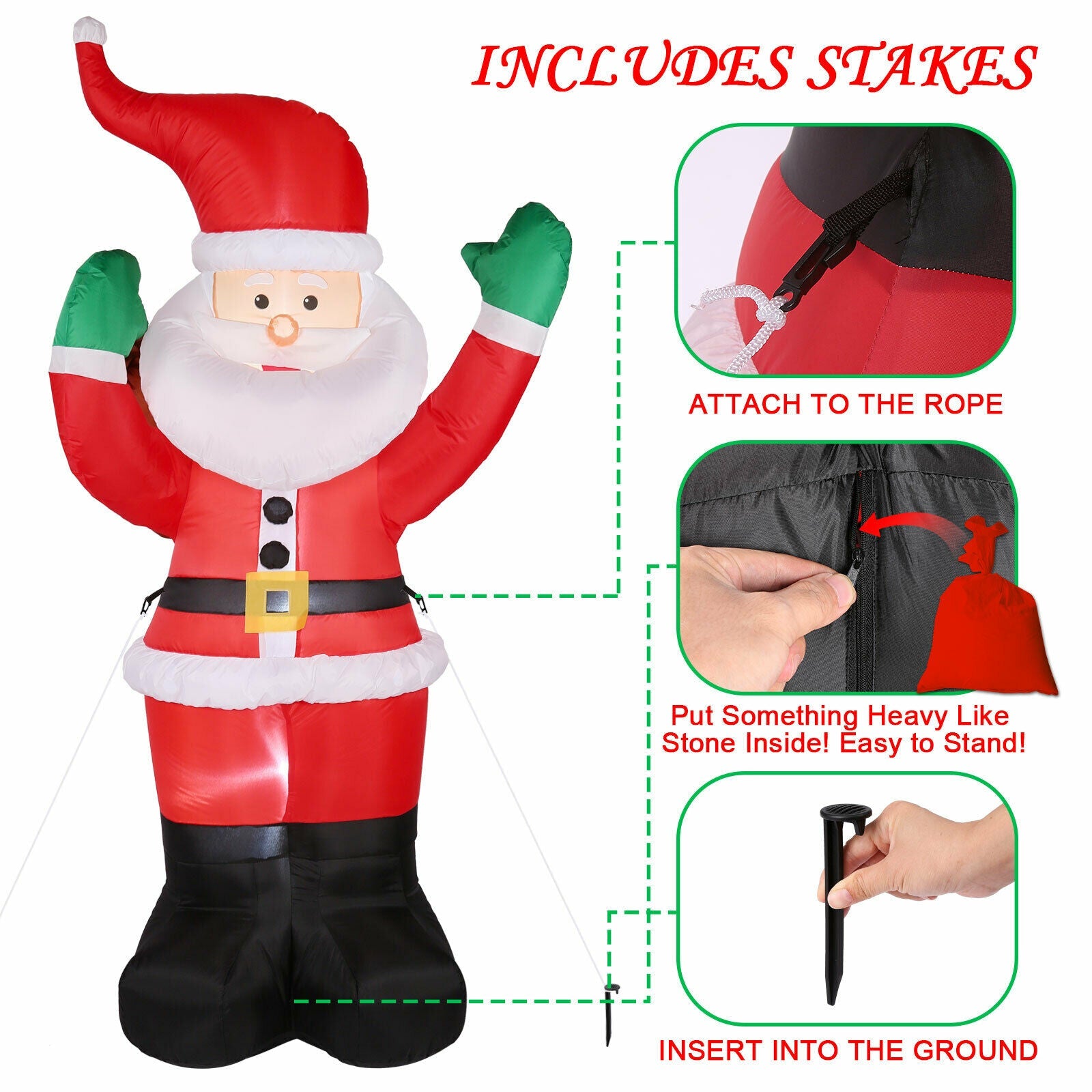 6 Ft. Santa Claus Inflatable Outdoor Decoration Wholesale Pice For Sale