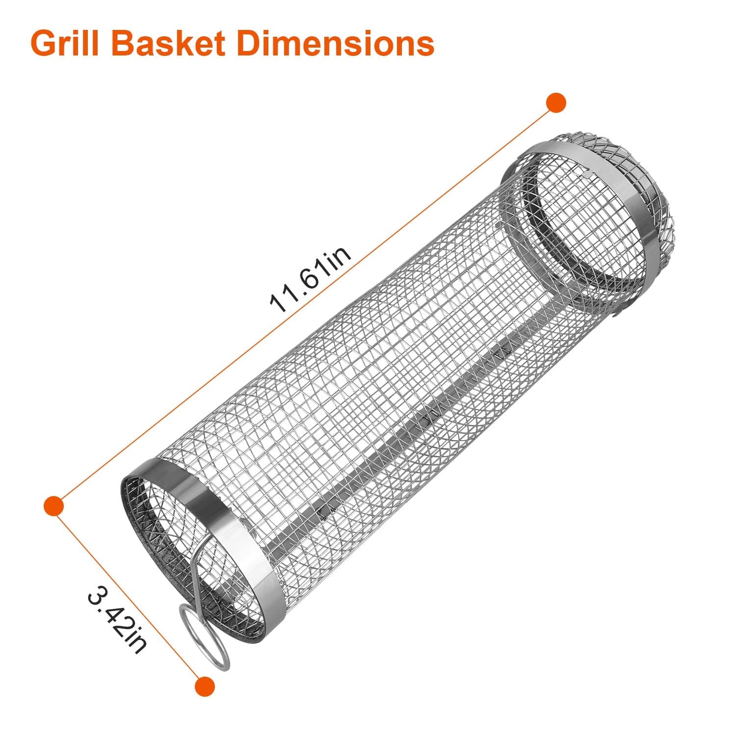 2-Piece: Portable BBQ Rolling Basket Round Stainless Steel Grill Get To Buy Cheap Pice