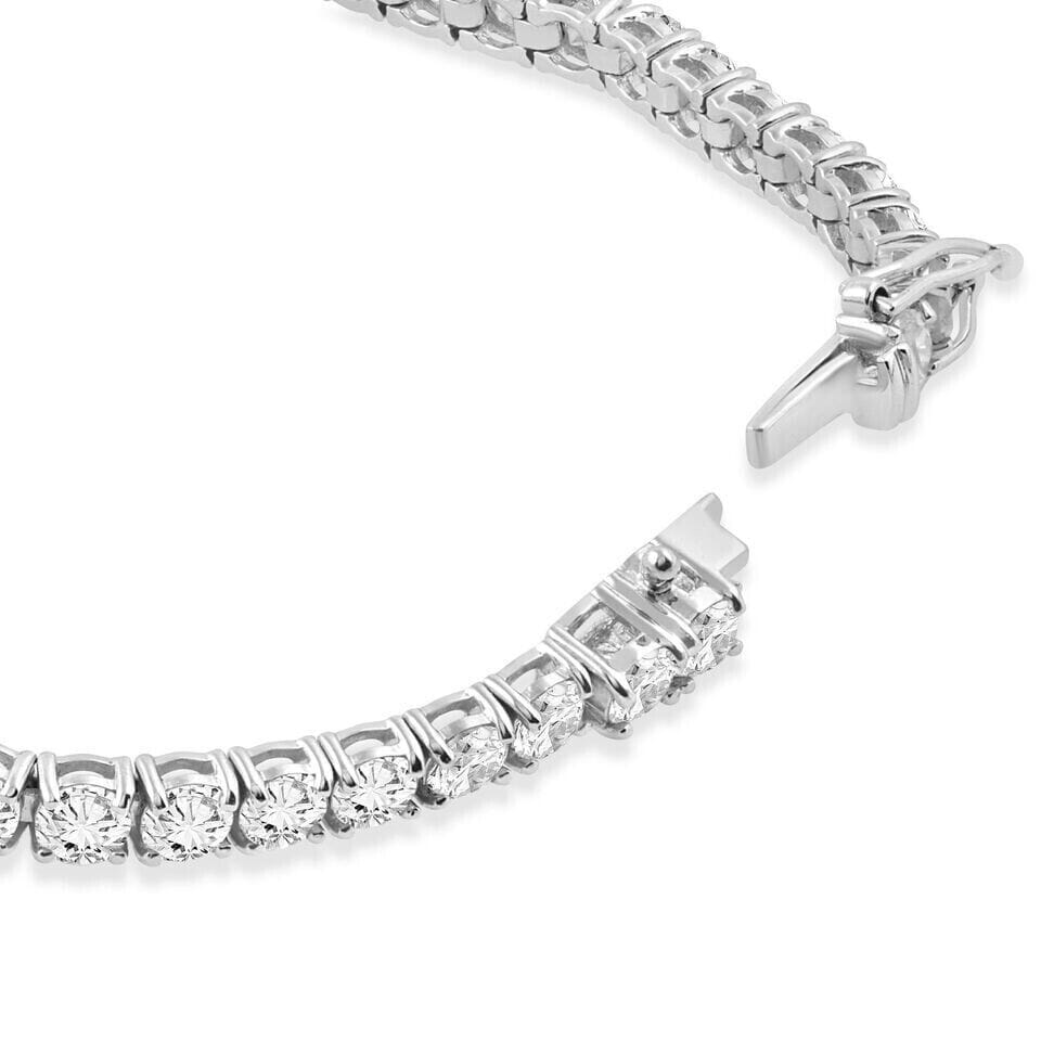 7.20 Ct Genuine Round-Cut Real Diamond Tennis Bracelet 7 Inch 14K White Gold Free Shipping Factory Outlet