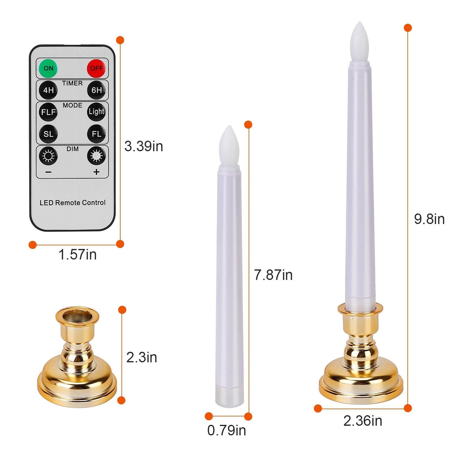 6-Packs: Flameless Taper Candles with 4 Light Modes and Remote Control Lowest Pice Cheap Pice