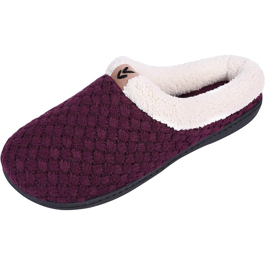 Roxoni Women's Slippers Cozy Fleece Warm Clog Knit Winter Ladies House Shoe Non-Slip Free Shipping New Styles