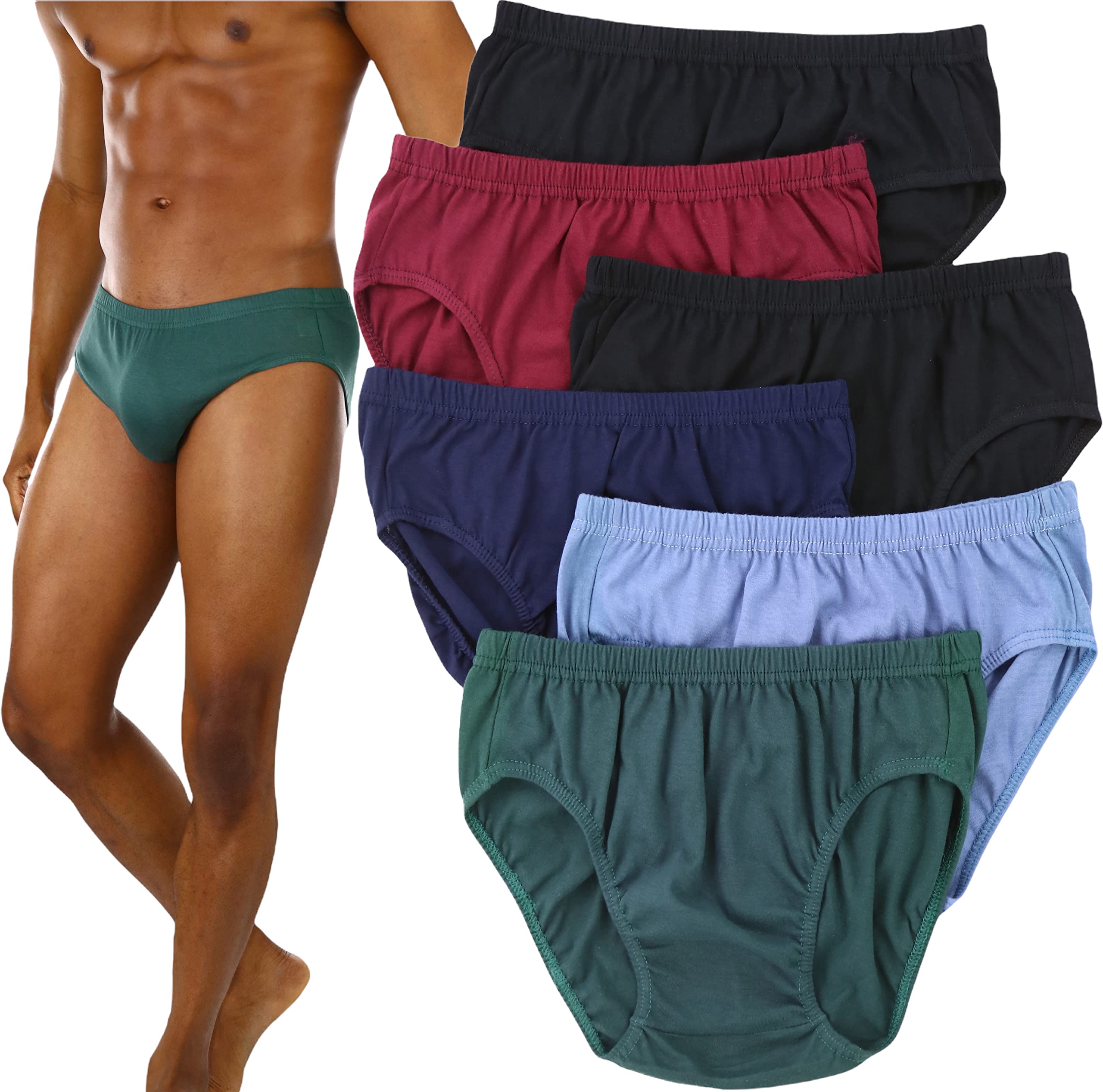 6-Pack: ToBeInStyle Men's Classic Elastic Waistband Bikini Briefs Lowest Pice