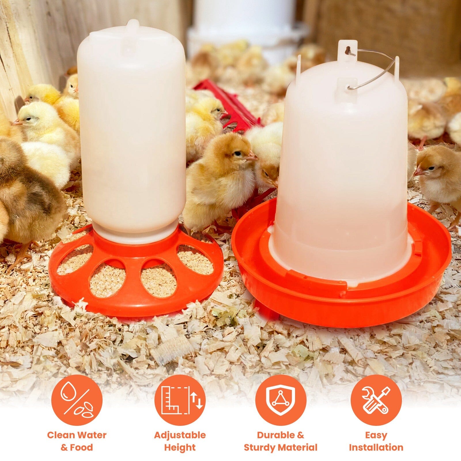 1.5L Chicken Feeder Adjustable Height Waterer Set Buy Cheap Footlocker Pictures