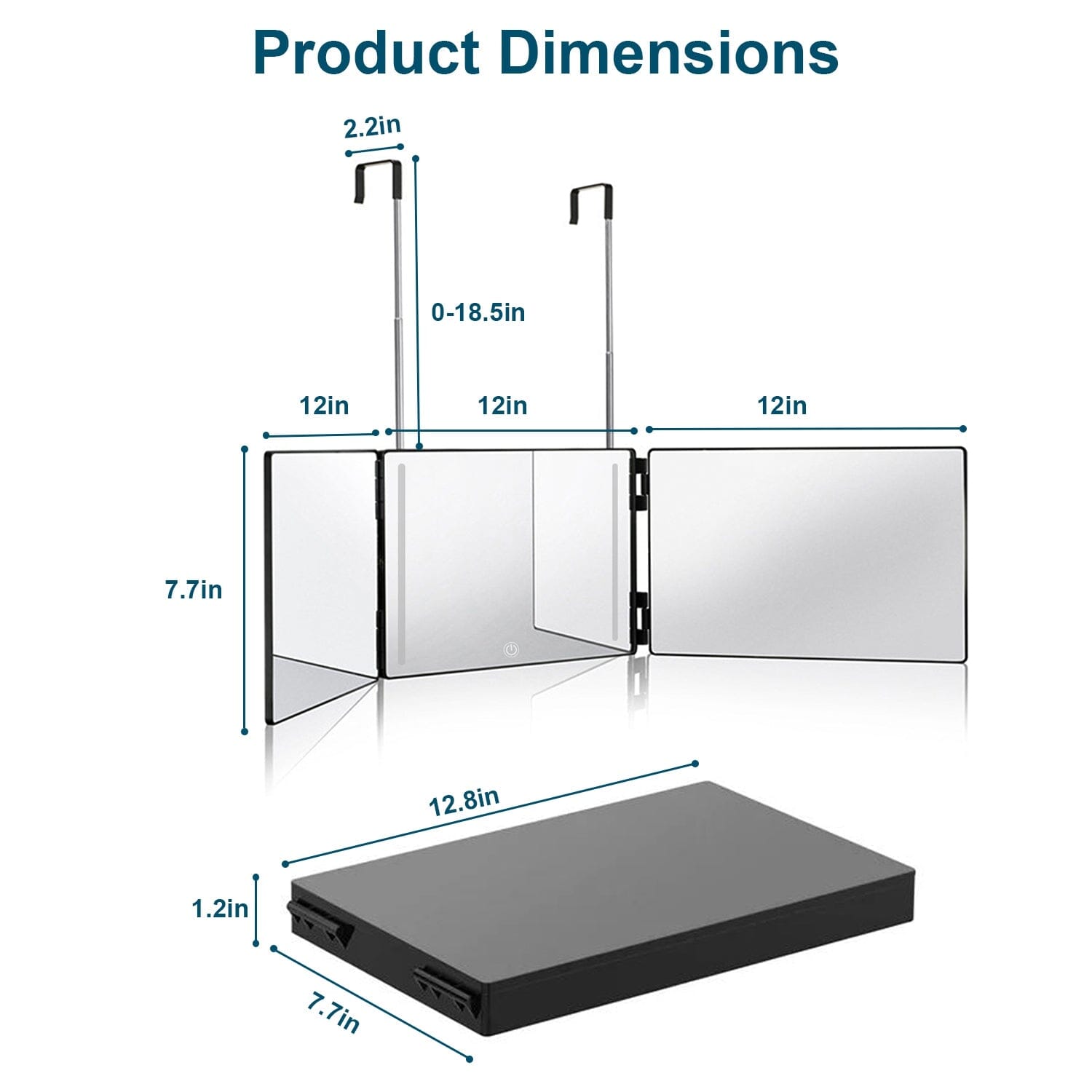 Tri-Fold Mirror with Telescopic Hanger Recommend Sale Online