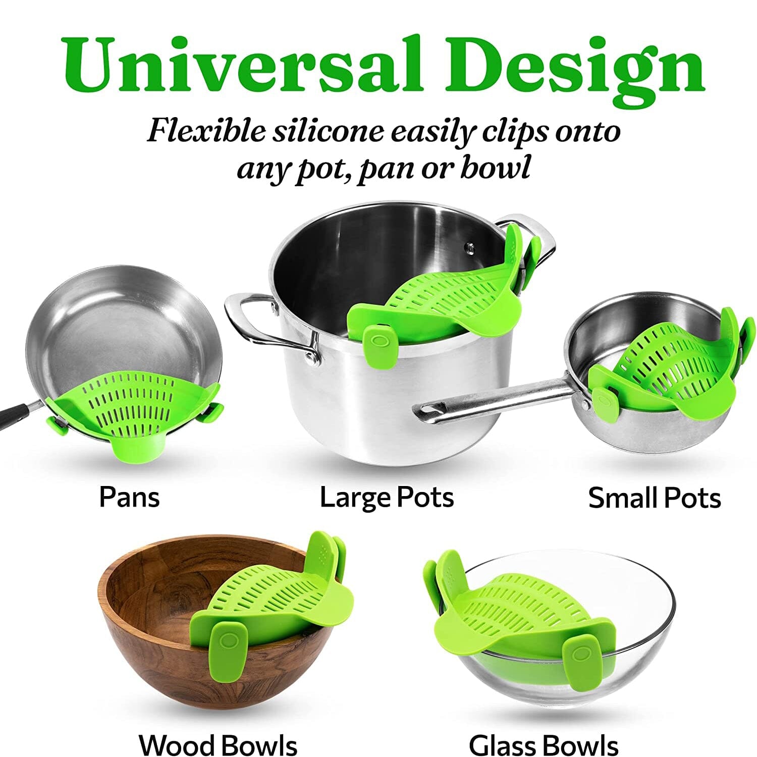 Adjustable Silicone Pot Strainer and Pasta Strainer Perfect Sale Online