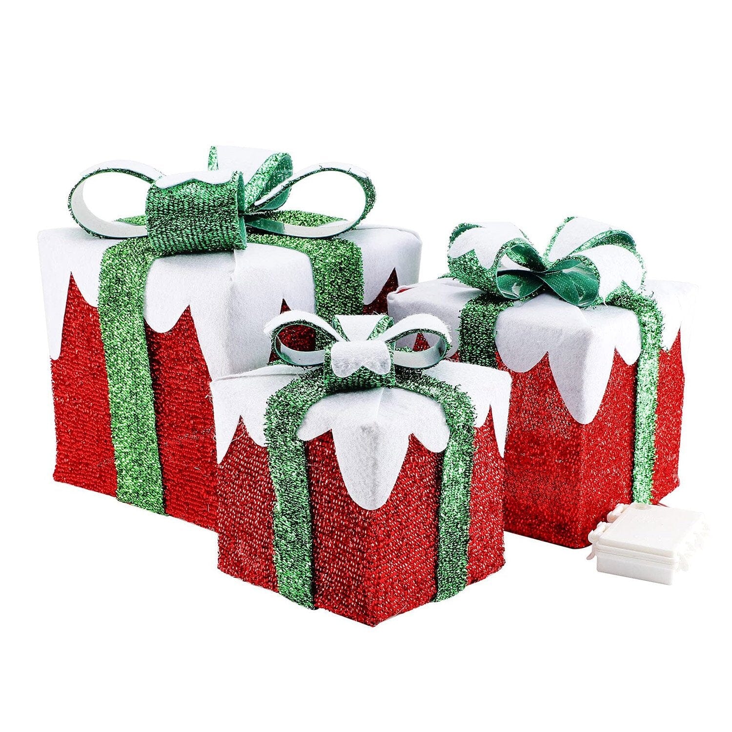 3-Piece Set: Lighted Gift Boxes Christmas Decoration IP44 with 3 Bows Timer 60 LED Cheapest For Sale