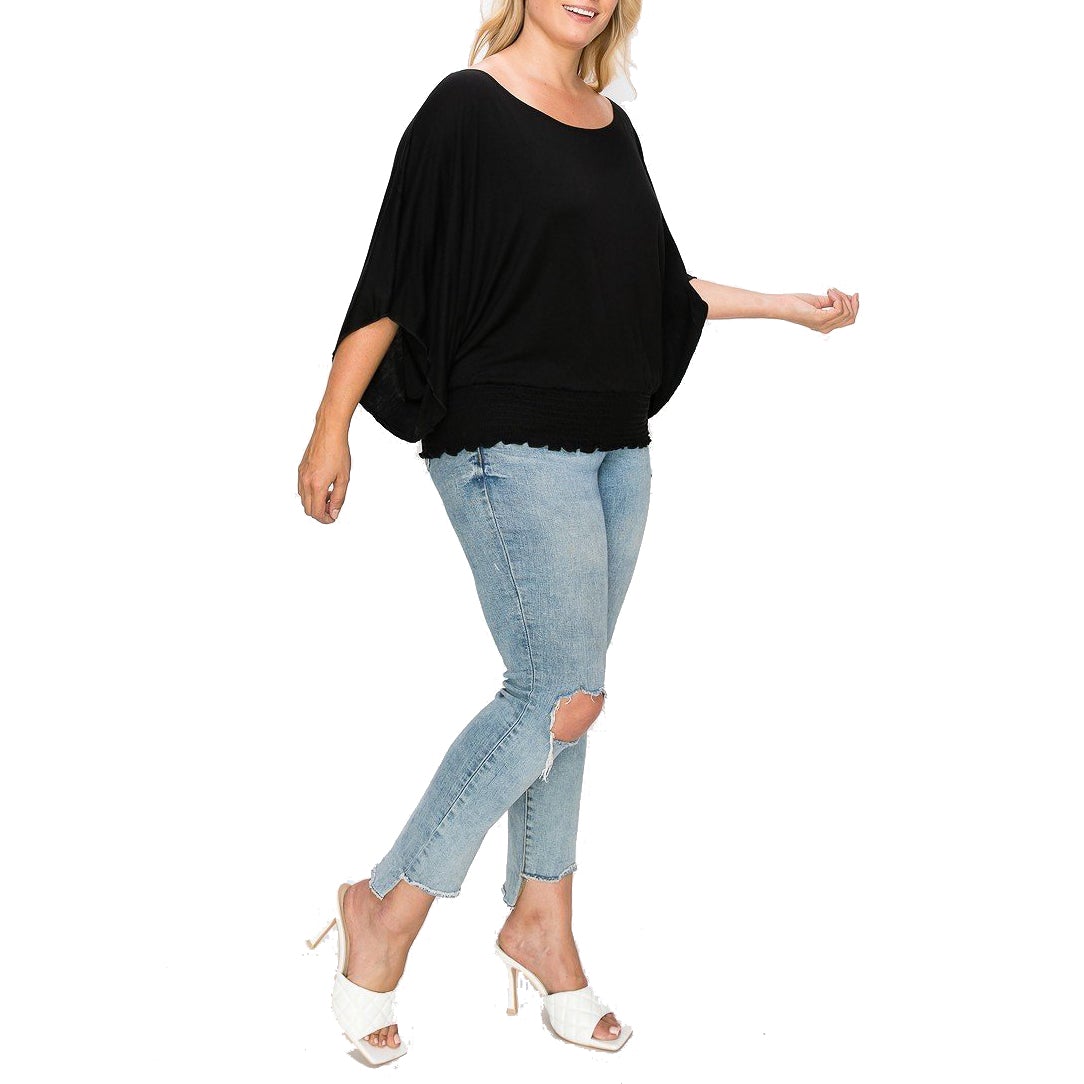 Solid Top Featuring Flattering Wide Sleeves Sale Cheap Online