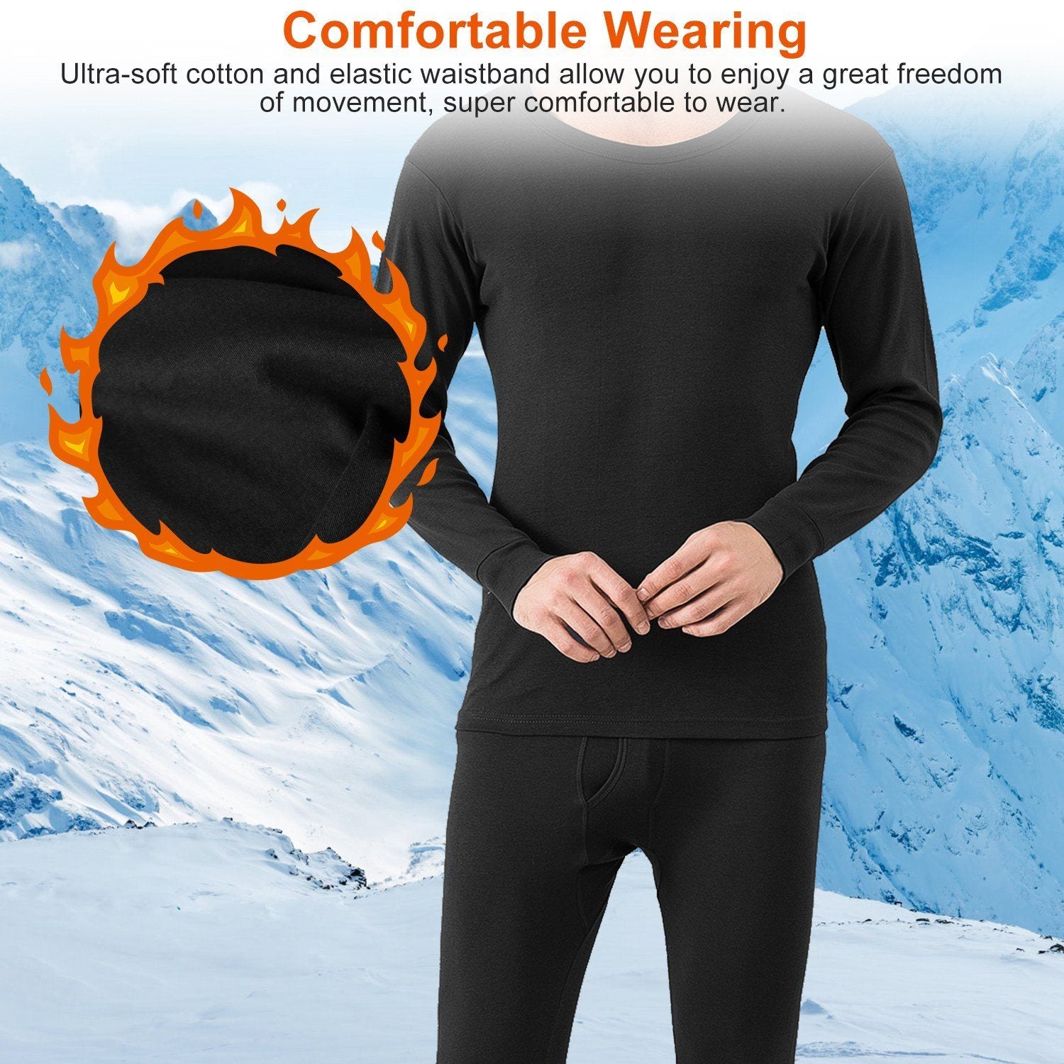 Men Thermal Underwear Set - Long Johns Pants and Long Sleeve Clearance Official Site