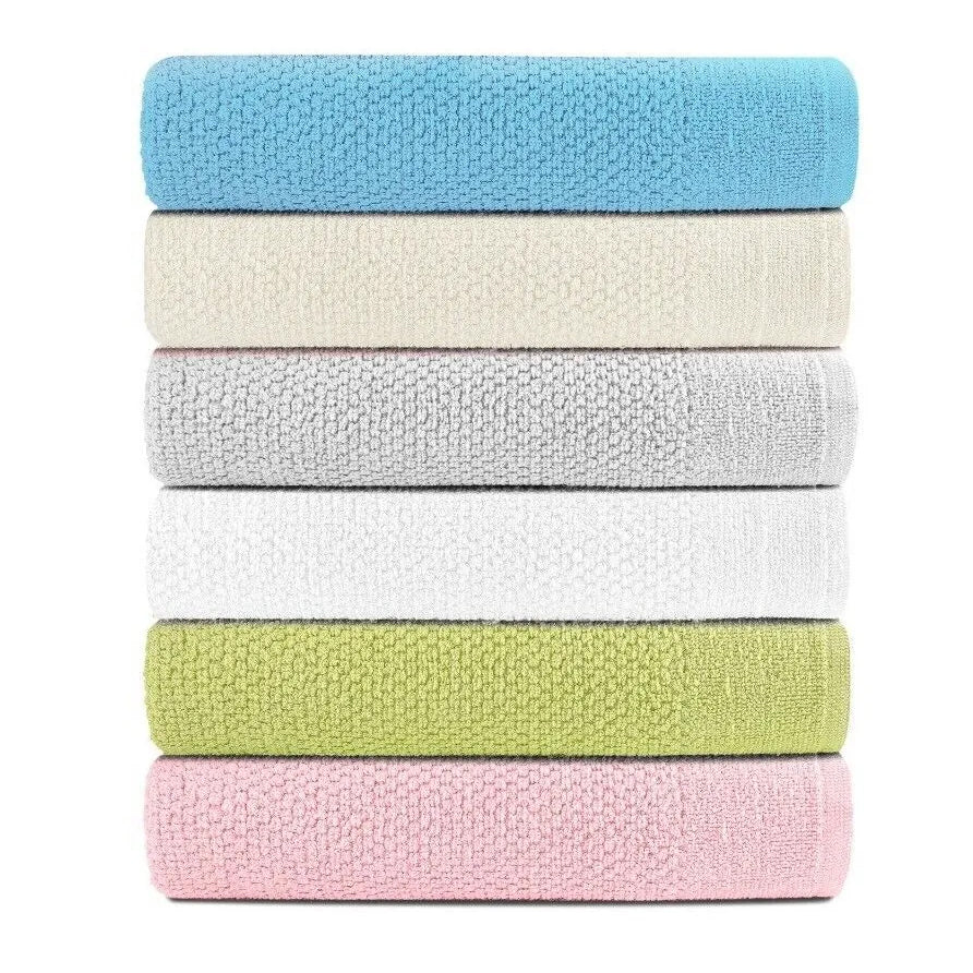 6-Piece: Dan River Popcorn Cotton Bath Towel Set Low Pice For Sale