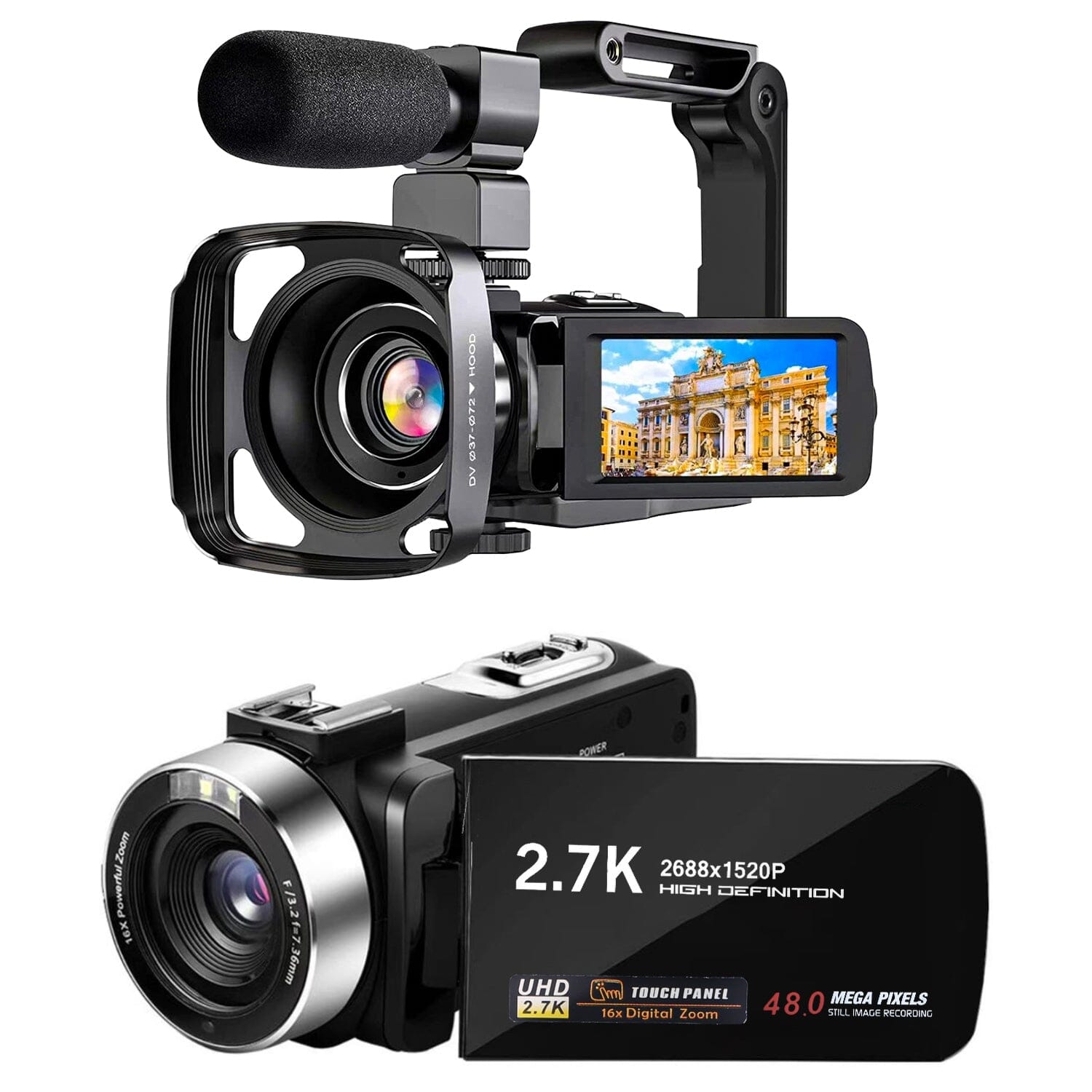 2.7K Camcorder 42MP 18x Zoom Digital Video Camera with 270° Rotating IPS Screen Order Online