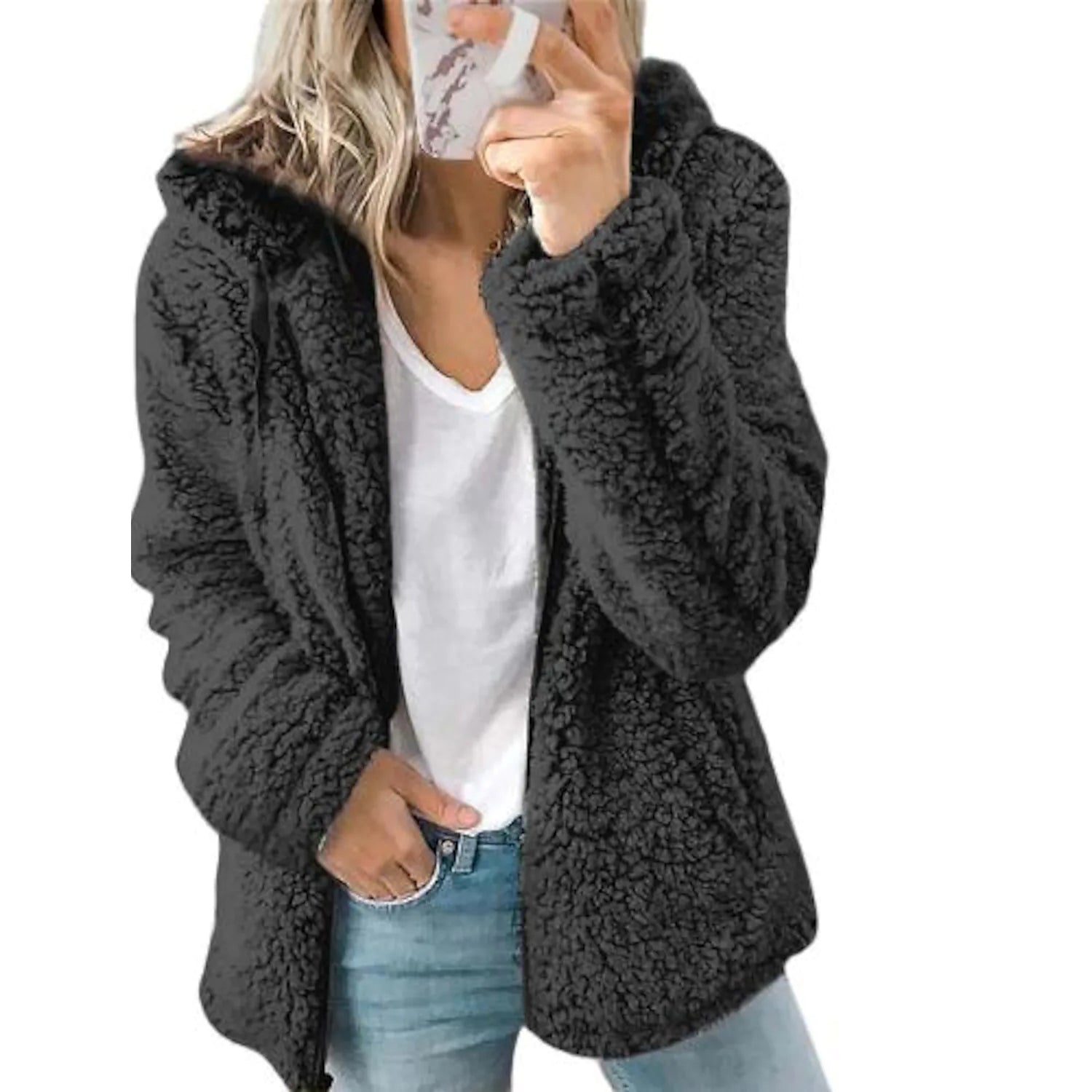 Women's Plus Size Hoodie Coat Long Sleeve Professional