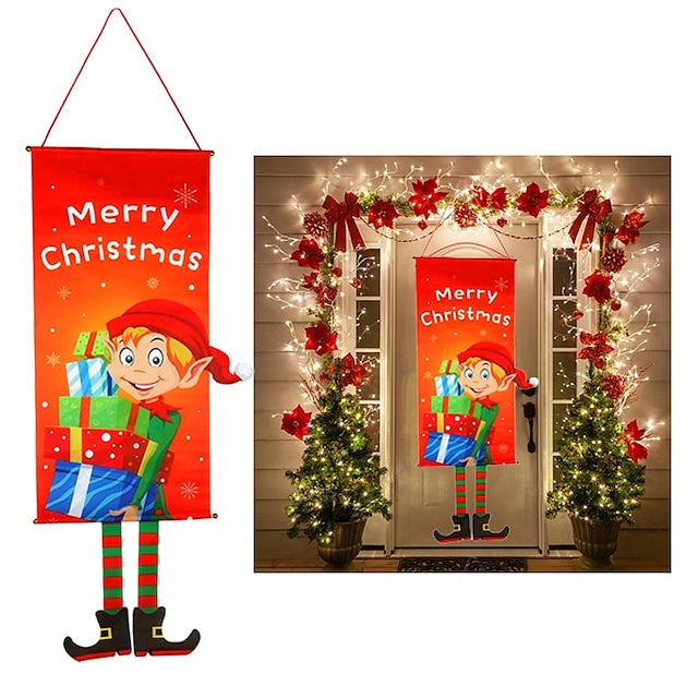 Christmas Door Hanging Flag Decor Discount For Nice