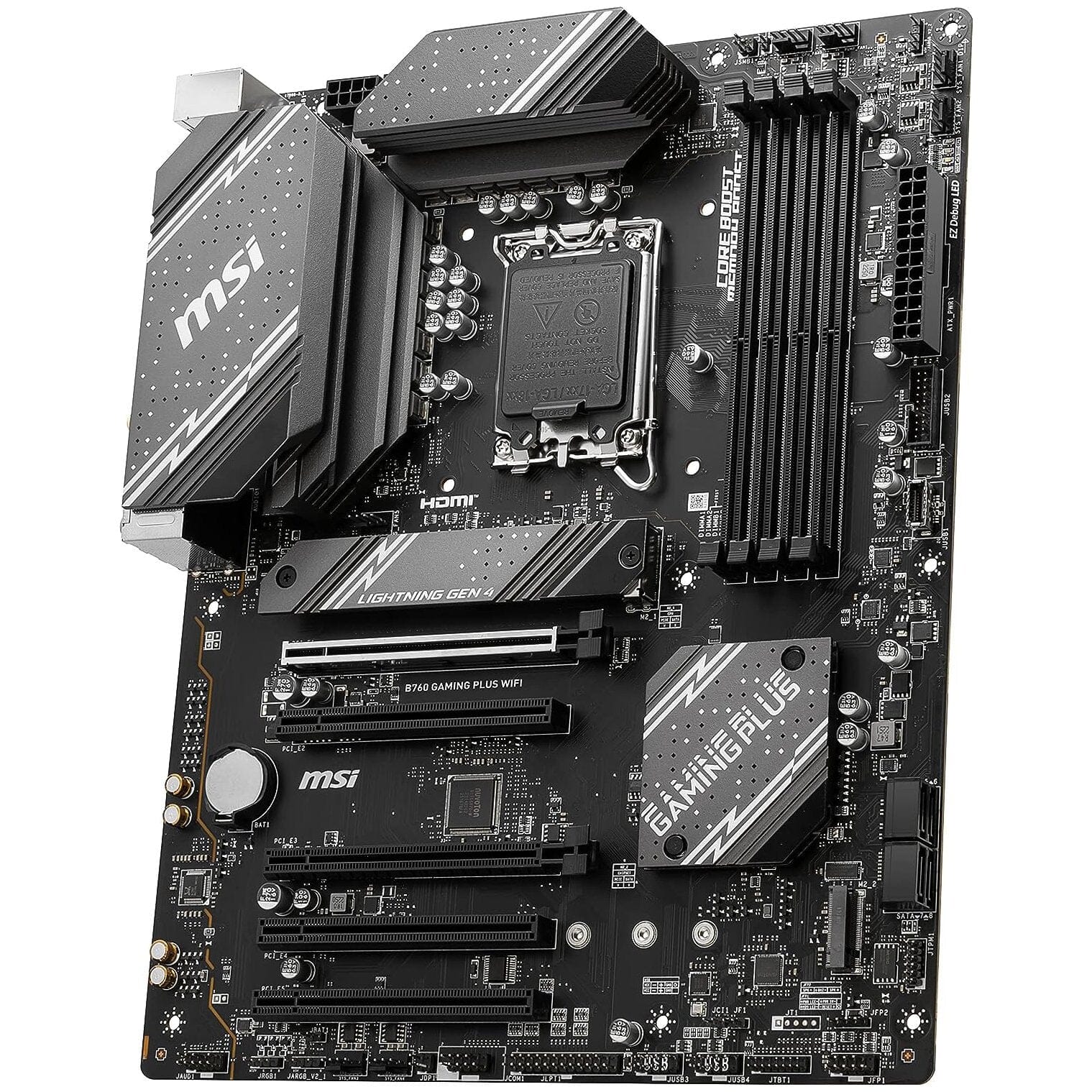 MSI B760 Gaming Plus WiFi Gaming Motherboard (Supports 12th/13th Gen Intel Processors, LGA 1700, DDR5, PCIe 4.0, M.2, 2.5Gbps LAN, USB 3.2 Gen2, Wi-Fi 6E, ATX) (Refurbished) Explore Cheap Pice