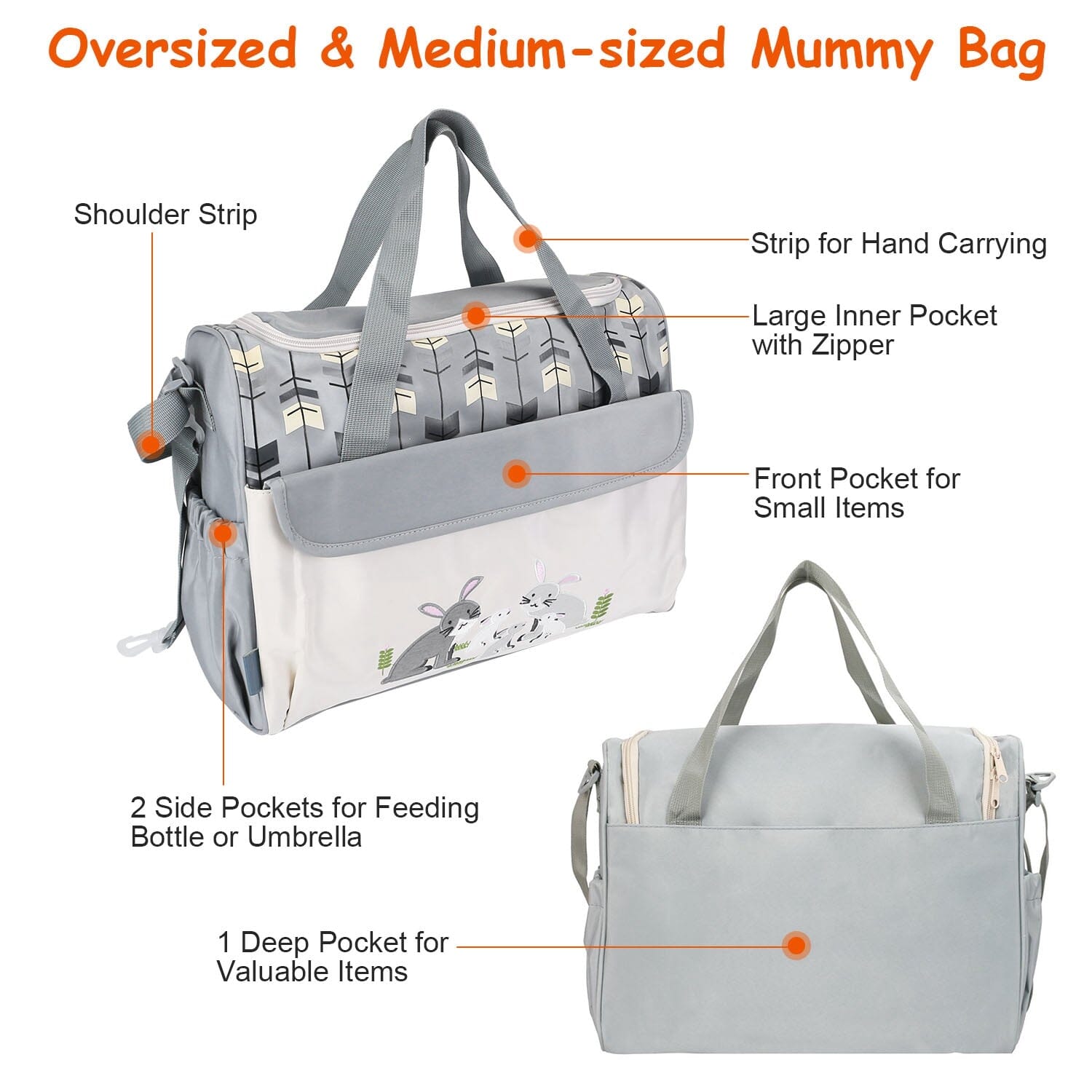 11-Piece Set: Multifunctional Diaper Handbags with Food Bag Low Cost