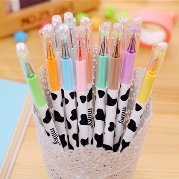 12-Piece: Milky Cow Multicolor Gel Pens Discount Cheap Online