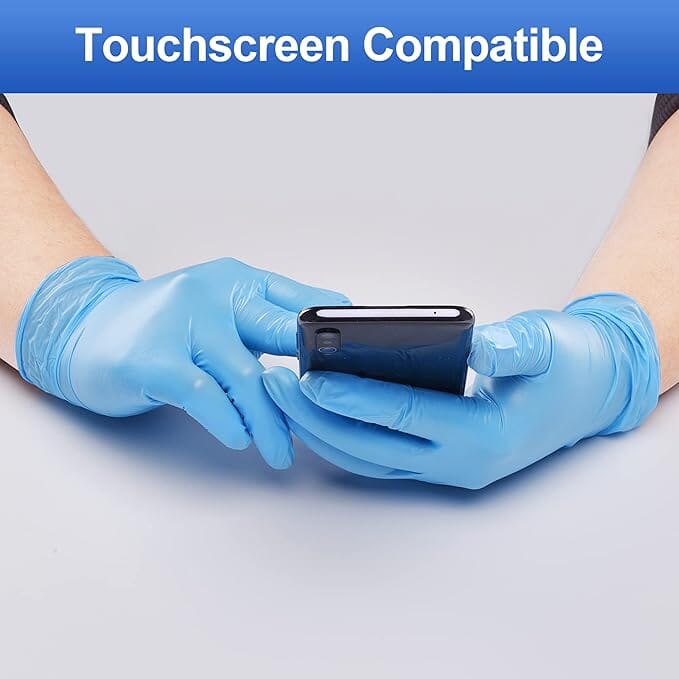 100-Pack: Disposable Vinyl Nitrile Blue Gloves Large Sale Genuine