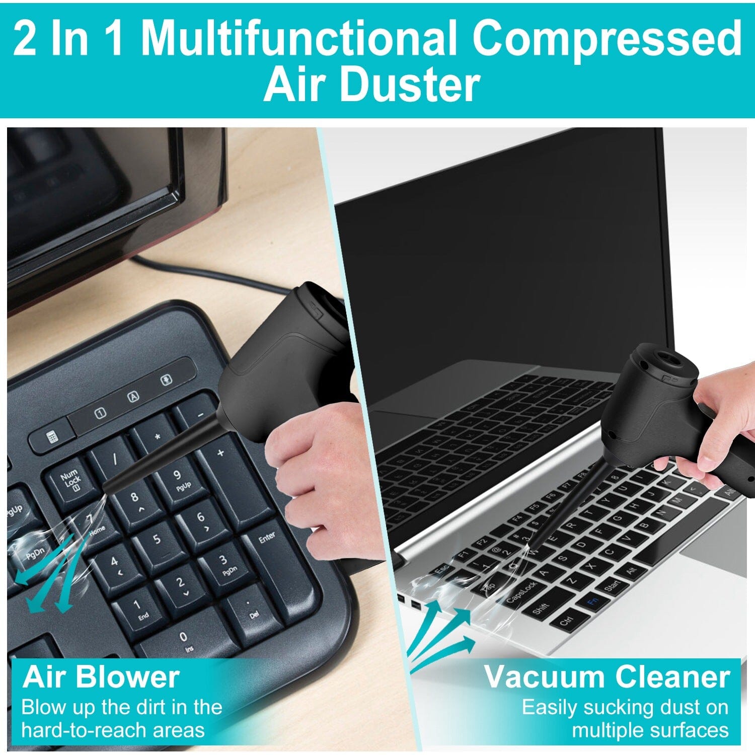 2-in-1 Cordless Vacuum Cleaner Compressed Air Duster Cheap Sale Amazing Pice